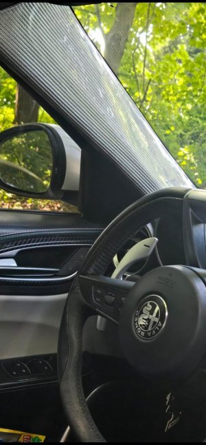Alfa Romeo Giulia Interior A-Pillar Trim Set - Carbon Fiber - White Candy